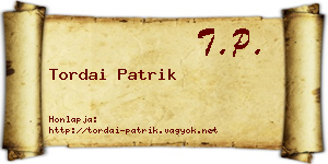 Tordai Patrik névjegykártya
