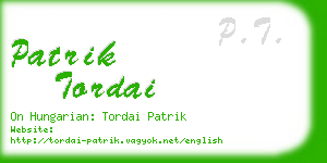 patrik tordai business card